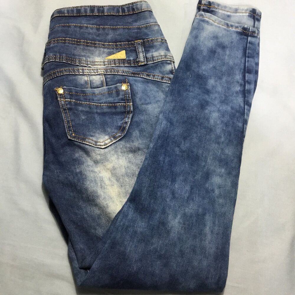 Erotic Touch Women's Distressed Denim Blue Jeans Sz 7/8